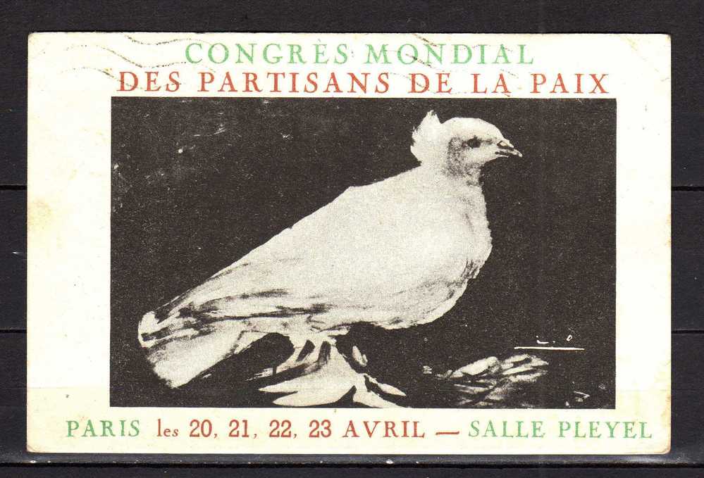 CPA  Congrés Mondial Des Partisans De La Paix - Paris Les 20, 21, 22, 23 Avril 1951  Salle Pleyel - Picasso