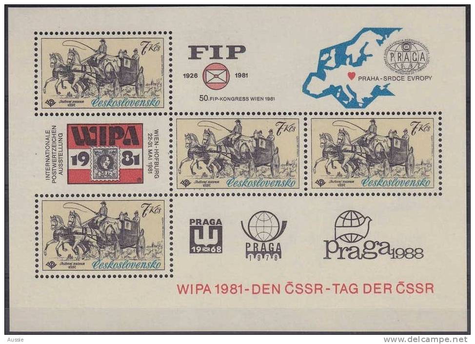 Tchécoslovaquie Tsjechoslowakije 1981 WIPA Yvertn° Bloc 50 *** MNH Cote 35.00 Euro - Blocks & Sheetlets