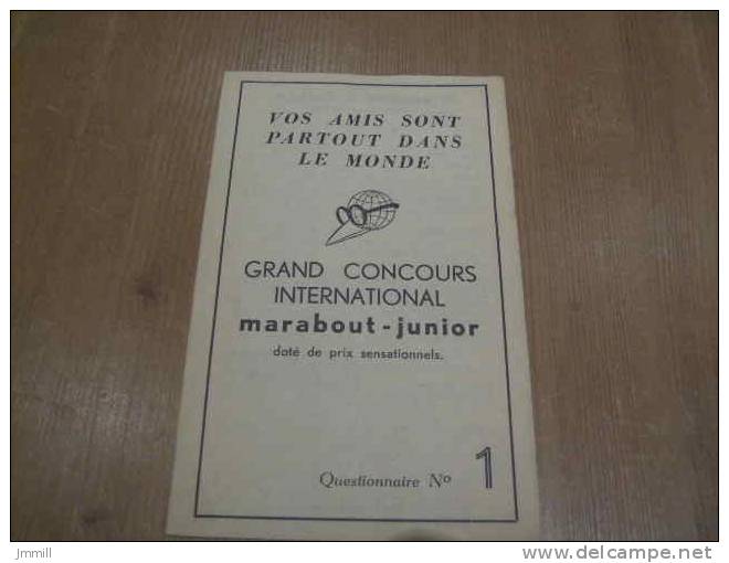 Marabout Junior La Collection De Bob Morane : Encart Grand Concours International Marabout 1 - Marabout Junior