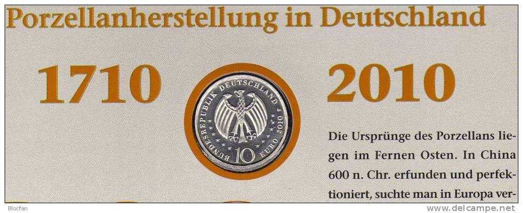 300 Jahre Porzellan Deutschland Aus Numisblatt 3/2010 30€ König August Der Starke Mit Porzellanteller Coin Of Germany - Autres & Non Classés