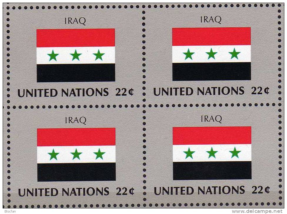 Flaggen VIII 1987 Irak UNO New York 531+ 4-Block + Kleinbogen ** 16€ ARGENTINA, CONGO, NIGER, SAINT LUCIA - Briefmarken