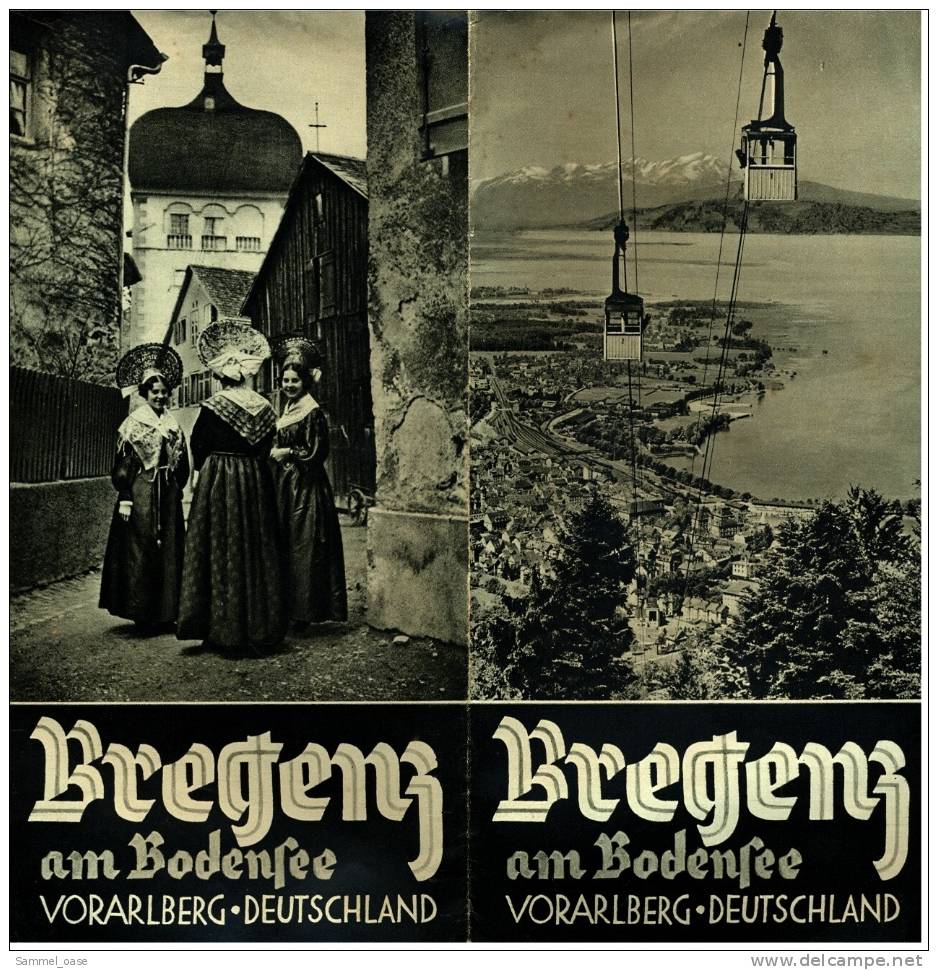 Bregenz Am Bodensee  Ca. 1935  -  Stadtführer Faltblatt  -  Mit Gebührenliste Strandbad - Livres Anciens