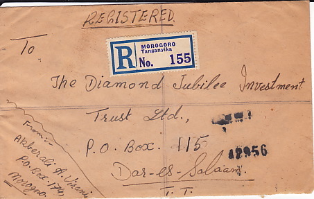 KUT  1952   Registered Letter  From Morogoro (Tanganyika) To Dar Es Salaam - Kenya, Ouganda & Tanganyika