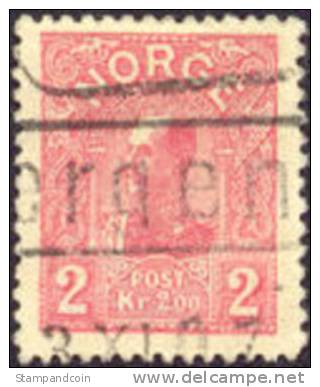 Norway #66 XF Used 2k Rose Die A From 1907 - Oblitérés