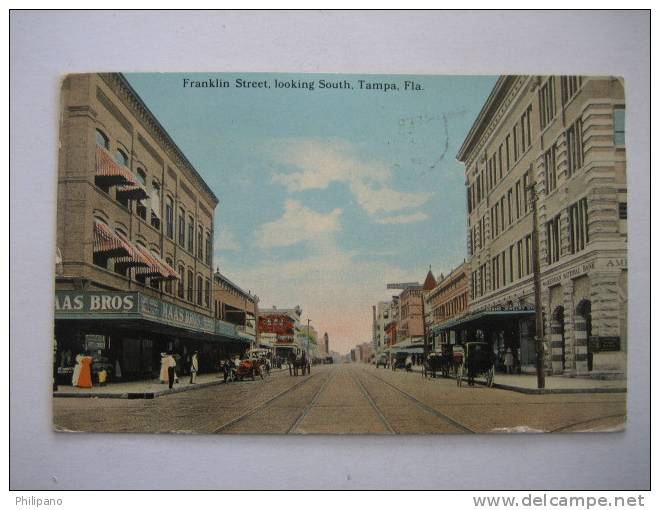 Tampa Fl    Franklin Street Looking South  1912 Cancel - Tampa