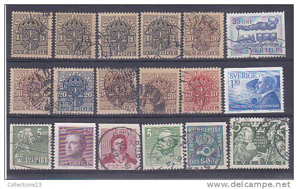 SUEDE - lot de 220 timbres obli