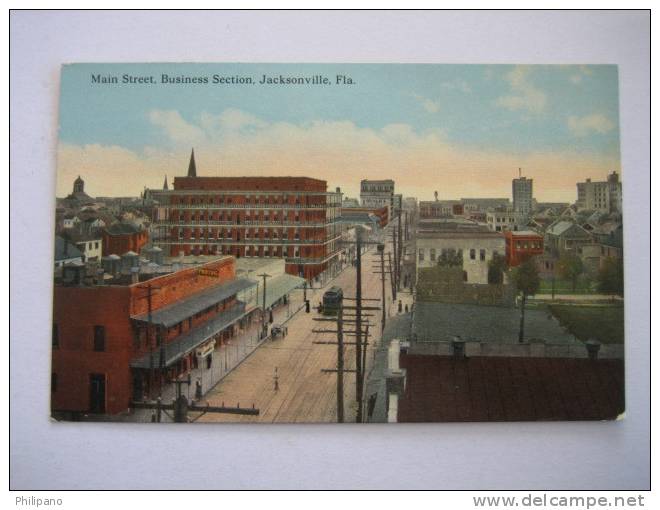 Jacksonville  FL      Main Street  Business Section Circa 1907 - Jacksonville