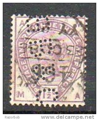 D002  Grande Bretagne SG 188 Oblitéré  Cote £ 35.00  Perfin - Gezähnt (perforiert)