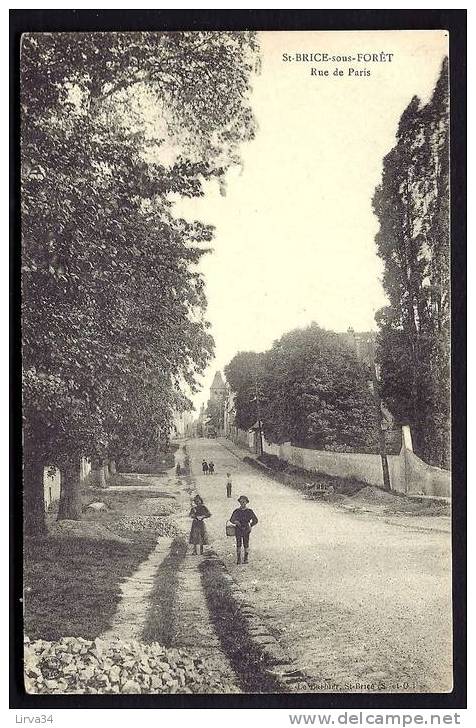 CPA  ANCIENNE- FRANCE- SAINT-BRICE-SOUS-FORET (95)-  RUE DE PARIS AVEC BELLE ANIMATION - Saint-Brice-sous-Forêt