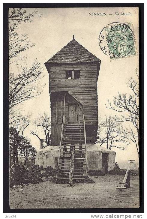 CPA  ANCIENNE- FRANCE- SANNOIS (95)- UN MOULIN EN BOIS COTÉ ESCALIER- GROS PLAN - Sannois