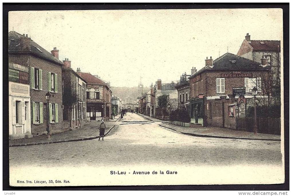 CPA  ANCIENNE- FRANCE- SAINT-LEU (95)-  AVENUE DE LA GARE COLORISÉE- ANIMATION - Saint Leu La Foret