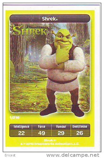 CARTE CARREFOUR DREAMWORKS SHREK SHREK 1/216 BON ETAT - Otros & Sin Clasificación