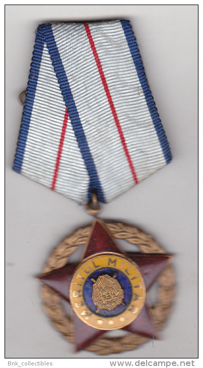 Romania "Military Merit Order 3rd Class, RSR" - Roumanie "Ordre Du Mérite Militaire Classe 3, RSR" With Box And Award - Other & Unclassified