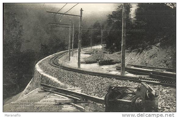 LUCHON. Chemin De Fer à Crémaillère De Superbagnères. Grand Tournant De Mail - Luchon