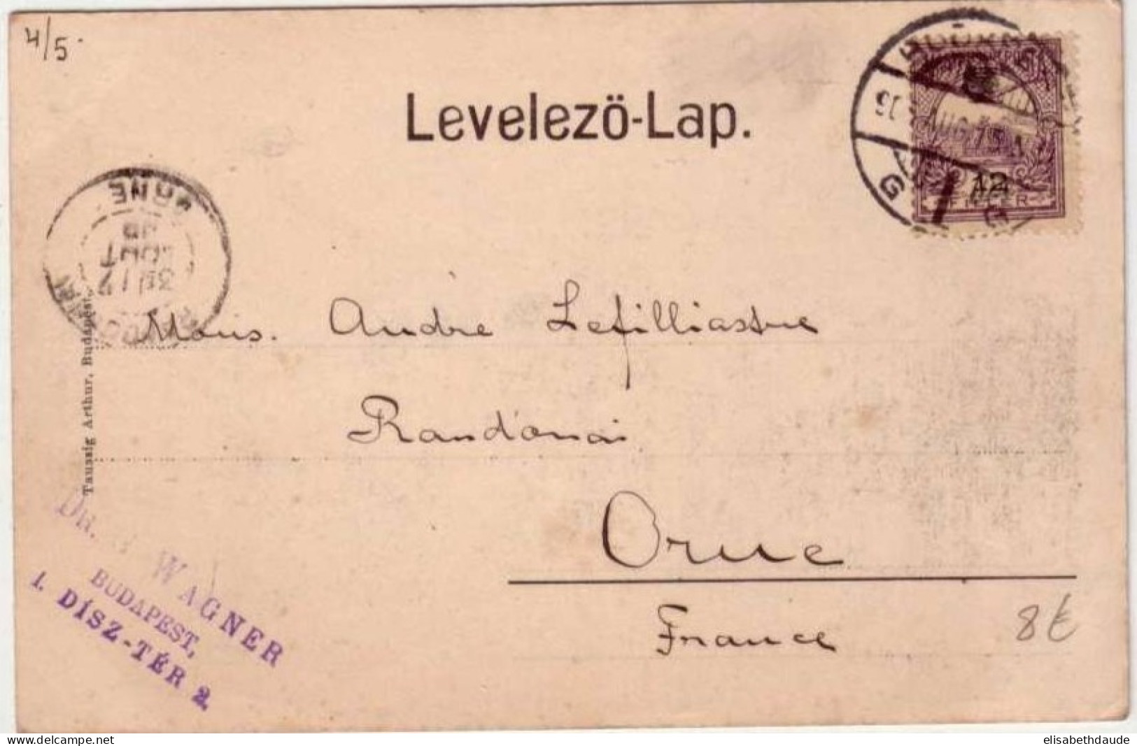 HONGRIE - CARTE POSTALE De BUDAPEST  Pour RANDONNAI (ORNE - FRANCE) - 1905 - Lettres & Documents