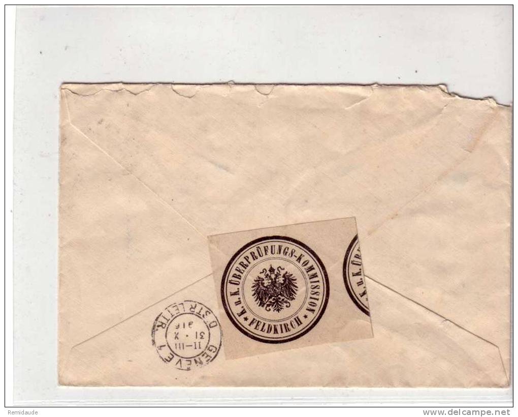 HONGRIE - GUERRE 14/18 - LETTRE De BUDAPEST Pour GENEVE (SUISSE)  - CENSURE De FELDKIRCH (AUTRICHE) - 1916 - Storia Postale