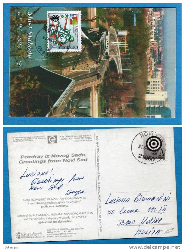 A-42 JUGOSLAVIA NATO BOMBARDA TARGET PONTI  POSTAL CARD INTERESSANTE - Covers & Documents