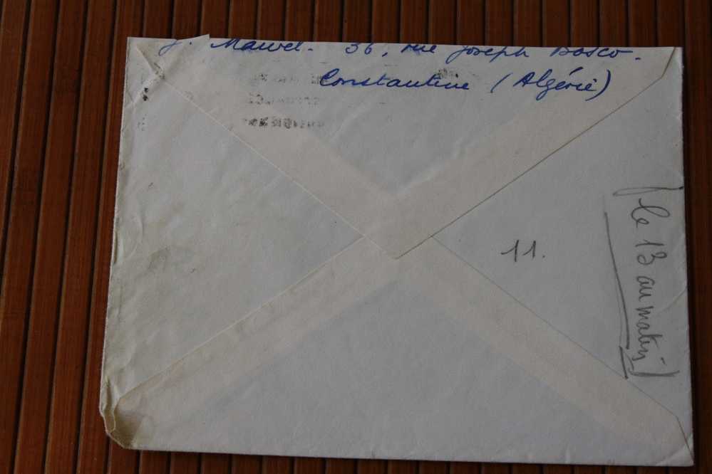 LETTRE COVER De CONSTANTINE ALGERIE FRANCAISE EX COLONIE FLAMME LOTERIE ALGERIENNE  ESPERANCE QUOTIDIENNE  1956 - Covers & Documents