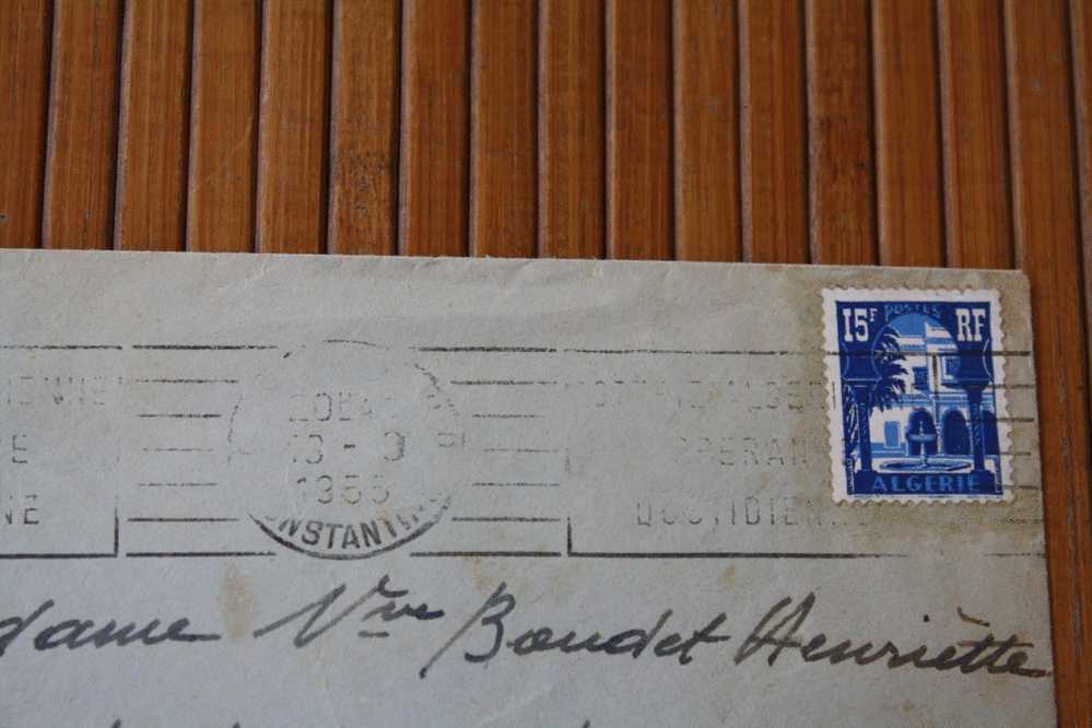 LETTRE COVER De CONSTANTINE ALGERIE FRANCAISE EX COLONIE FLAMME  LOTERIE ALGERIENNE   1955 - Lettres & Documents