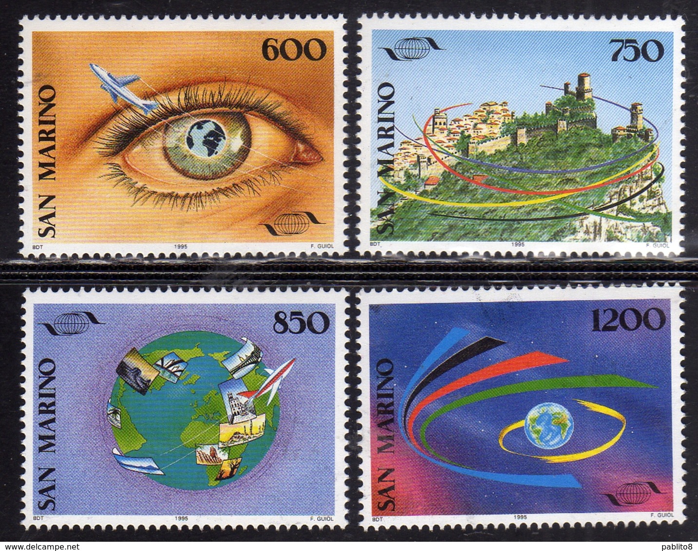 REPUBBLICA DI SAN MARINO 1995 ORGANIZZAZIONE MONDIALE DEL TURISMO TOURISM ORGANIZATION SERIE COMPLETA COMPLETE ET MNH - Neufs