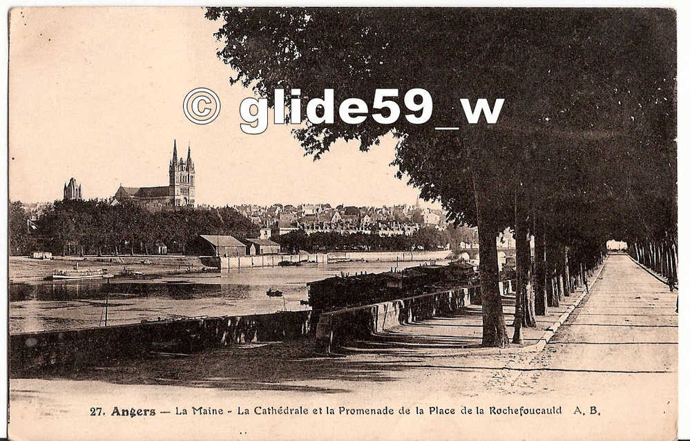 ANGERS - La Maine - La Cathédrale Et La Promenade De La Place De La Rochefoucauld - N° 27 - Angers