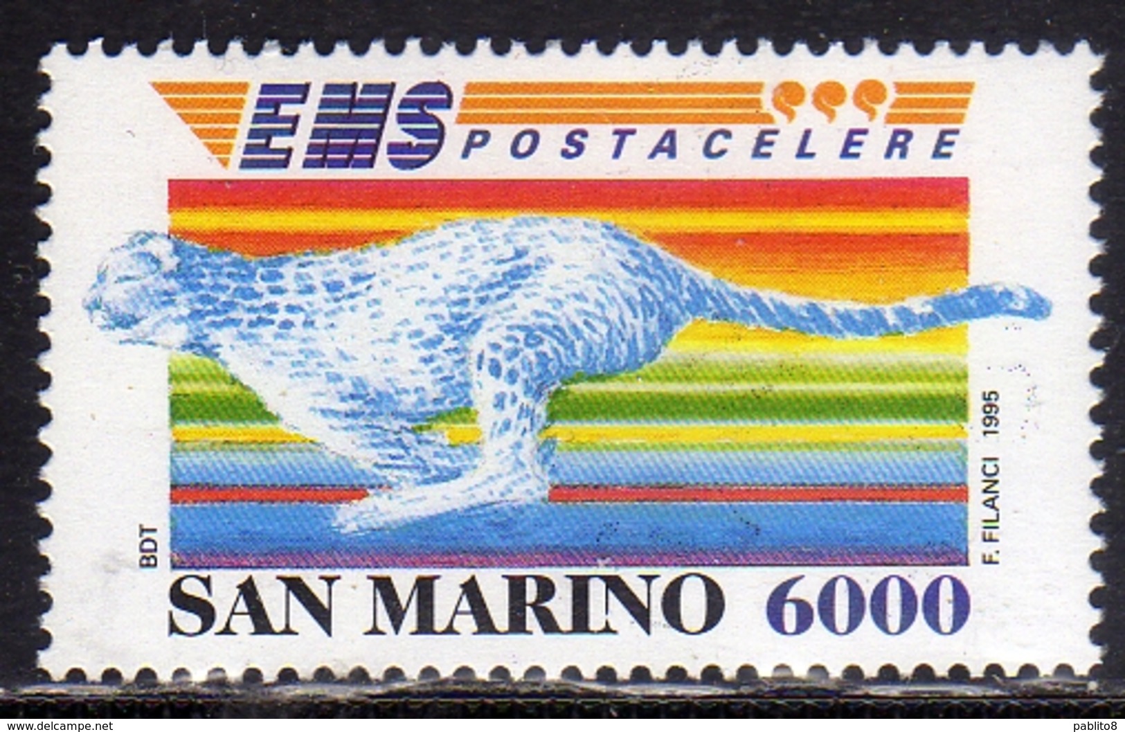 REPUBBLICA DI SAN MARINO 1995 SERVIZIO POSTALE POSTACELERE EMS POSTA CELERE LIRE 6000 MNH - Unused Stamps