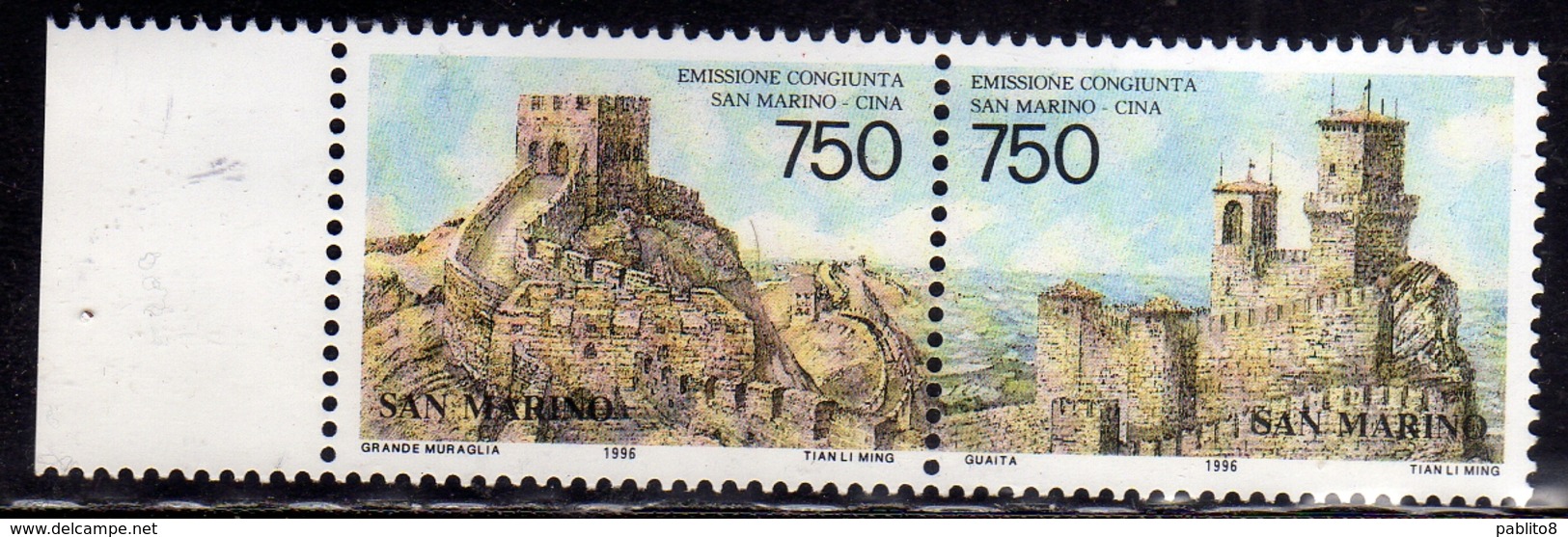 REPUBBLICA DI SAN MARINO 1996 RAPPORTI TRA SAN MARINO E CINA RELATIONS WITH CHINA SERIE COMPLETA COMPLETE SET MNH - Unused Stamps