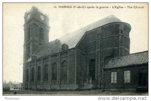 62  -  HARNES  - Après La Guerre - L´Eglise  - BELLE CARTE  - - Harnes