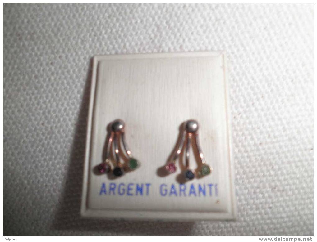 JOLI BOUCLES D OREILLES  ARGENT GARANTI - Boucles D'oreilles