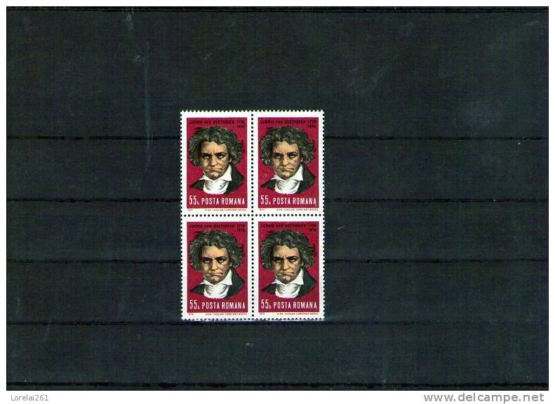 1970 LUDWIG VAN BEETHOVEN   YV=2577 BLOC X 4 - Neufs