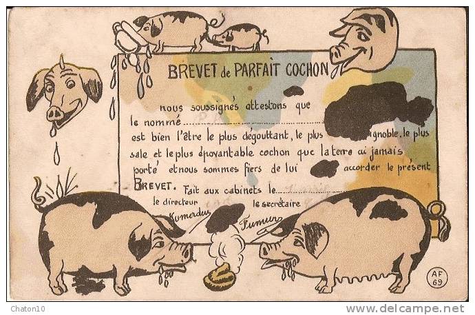COCHON - BREVET De PARFAIT COCHON - Schweine