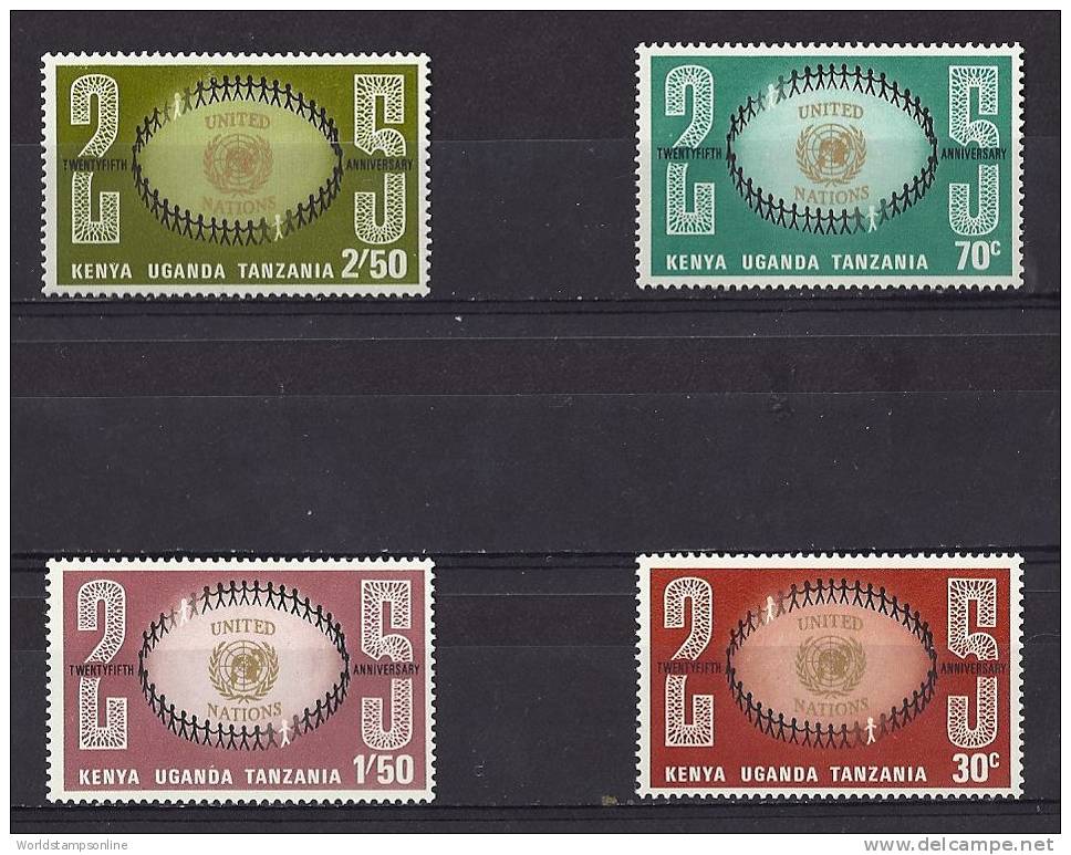 Kenya, Uganda, Tanzania, Serie 4, Year 1970, SG 284-287, 25th Anniv. United Nations, MNH (**) - Kenya, Ouganda & Tanzanie