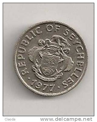 8810 REPUBLIC OF SEYCHELLES 25 CENTS -1977- (Espadon - Tortue). - Seychelles