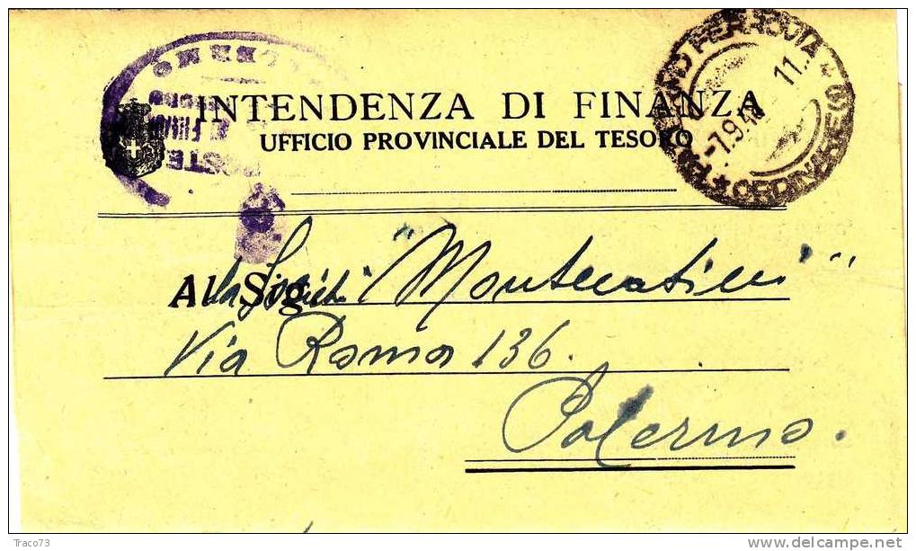 Franchigia / Palermo -Città  - Intendenza Di Finanza "Luogotenenza"- 07.09.1948 - Franchise