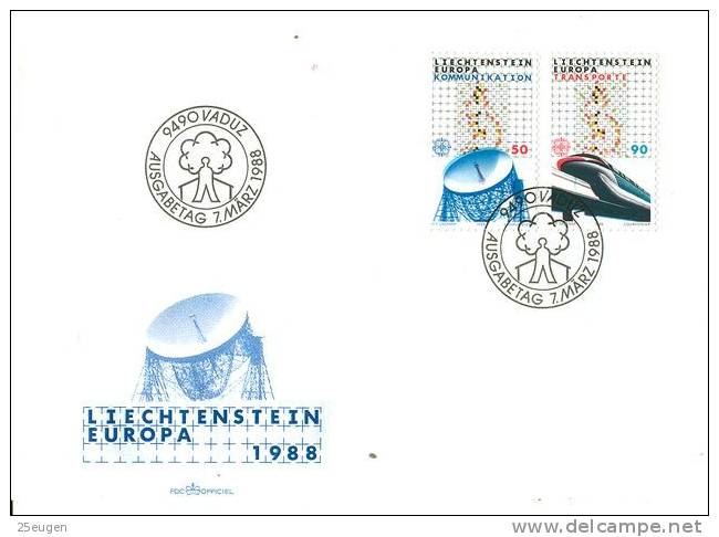 LIECHTENSTEIN 1988 EUROPA CEPT FDC - 1988