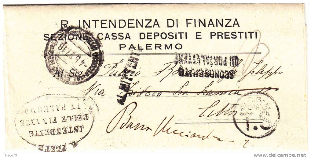 Franchigia / Palermo -Città  - Regia Intendenza Di Finanza (Sconosciuto Al Portalettere) - 04.05.1927 - Franchise