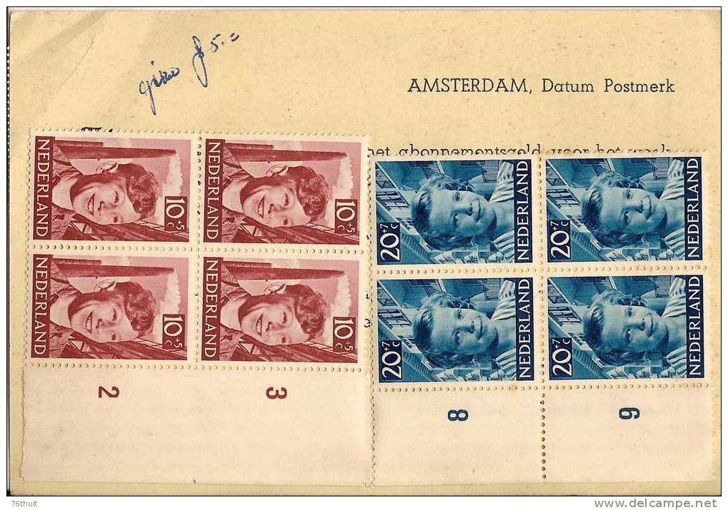 1951 - Pays-Bas Nederland - Oeuvres Pour L ´enfance- Y. & T. 559 à 563 - 20 Timbres Neufs Sans Charniere - Unused Stamps