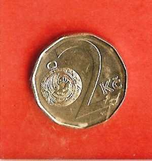 Czech Rep. 1993 2 Korun Nickel Clad Steel  (nicely Used Coin) Km 9 - Czech Republic