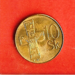 SLOVAKIA 1993 10 Korun Brass (nicely Used Coin) Km 11 - Slowakije