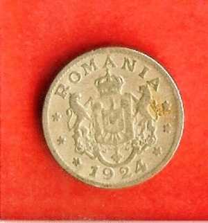 ROMANIA 1924 (nicely Used Coin) 1 LEU KM46 Very Fine - Romania