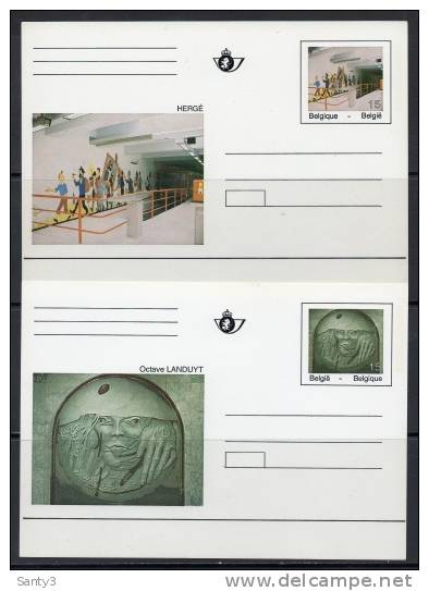 Belgie, Briefkaarten BK 44-45 Jaar 1993, Postfris, Hergé En Landuyt,  Cote 24,00 Euro, Zie Scan - Other & Unclassified