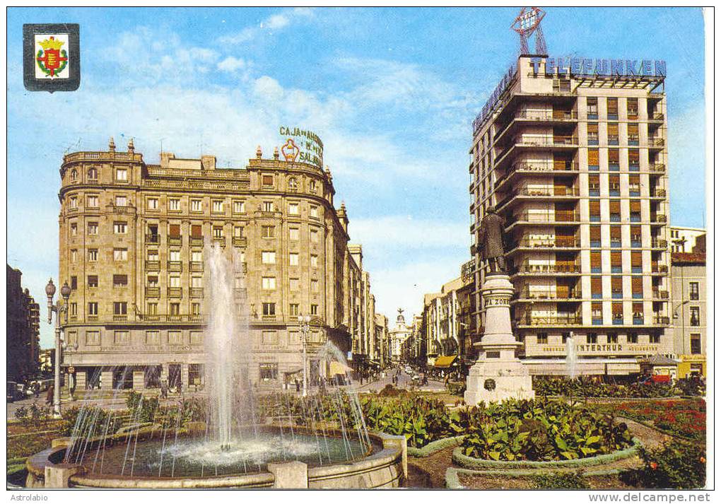 " Plaza Zorrilla Y Caja De Ahorros, Valladolid " CP - Valladolid