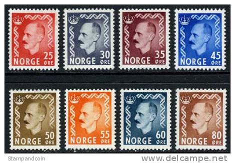 Norway #310-17 Mint Never Hinged King Haakon VII Set From 1950-51 - Nuovi