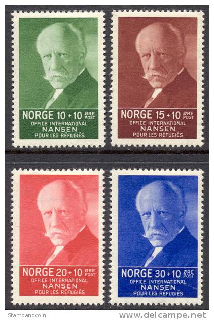Norway B5-8 Mint Hinged Nansen Semi-Postal Set From 1935 - Ongebruikt