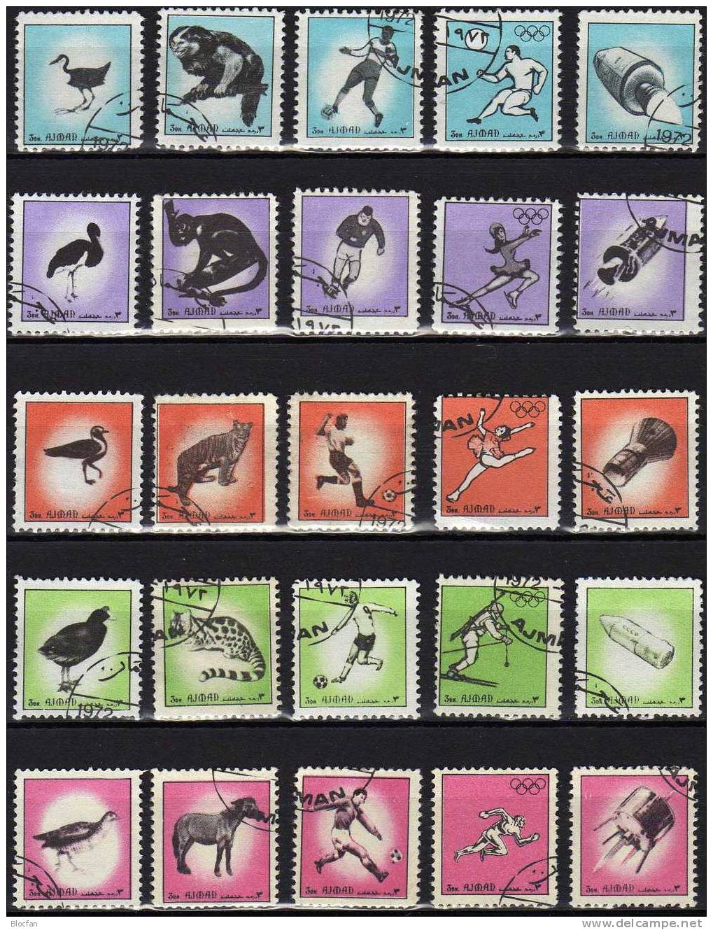 Förderung Der Motiv - Briefmarken VAE Ajman 2493/17 Aus KB O 4€ Motive Fußball, Olympia, Raumfahrt, Vögel, Tiere - Sommer 1972: München