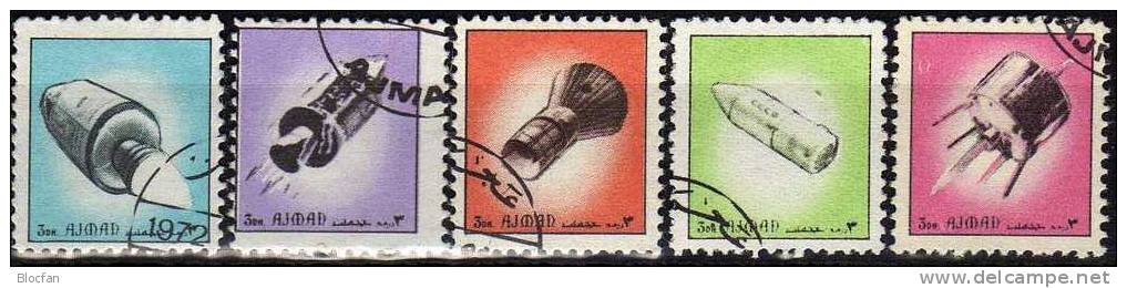 Förderung der Motiv - Briefmarken VAE Ajman 2493/17 aus KB o 4€ Motive Fußball, Olympia, Raumfahrt, Vögel, Tiere