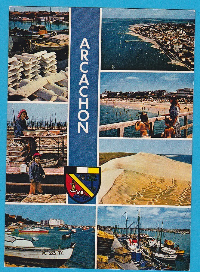 Bassin Arcachon  7 Vues + Blason    EDT / N° Théojac  108 - Sonstige & Ohne Zuordnung