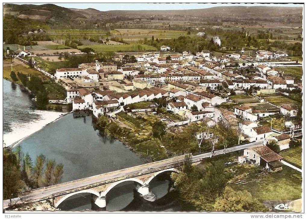 VIELMUR  -  Vue Générale Aérienne , Le Pont Sur L,agout - Vielmur Sur Agout