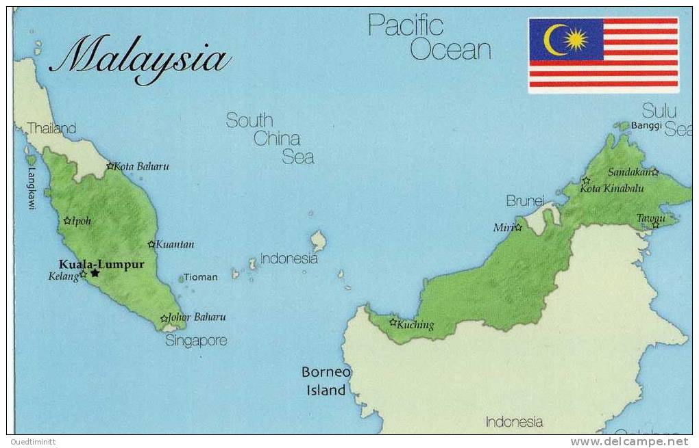 Malaisie , Carte Géographique , CPM. - Landkarten