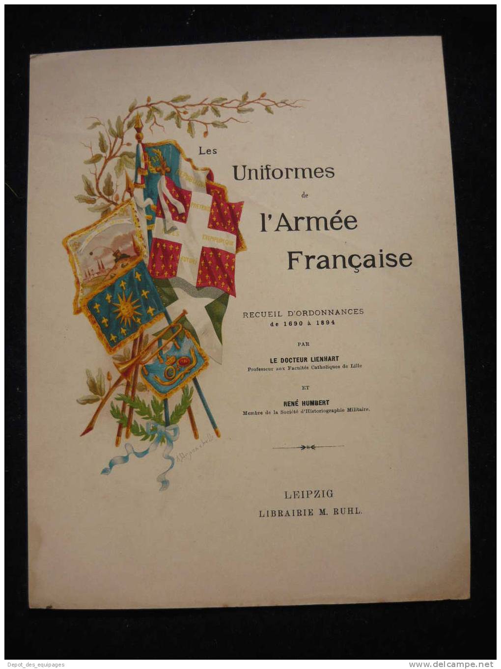 FRANCE  :  GRAVURE UNIFORMES  :  ARTILLERIE  + TRAIN  DARTILLERIE - Divise